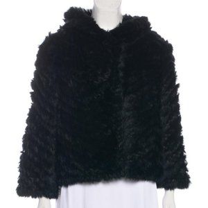 Marc by Marc Jacobs Black Short Rabbit fur jacket